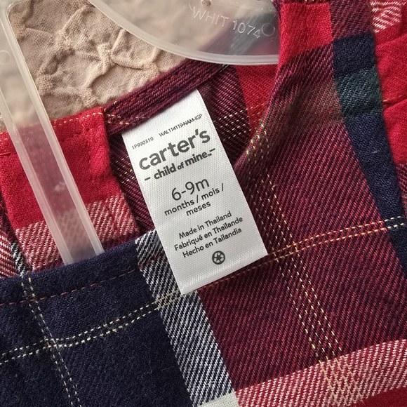 Carter's Child Of Mine Baby Girl Jumper Plaid Cotton Dress - Picture 10 of 14